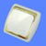 Выключатель 1 клавишный скрытой проводки С16-002 белый золотая рамка Дельта